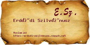 Erdődi Szilvánusz névjegykártya